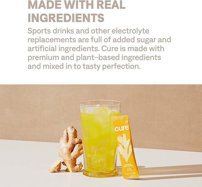 Cure Hydration - Electrolyte Drink Powder Ginger Turmeric 14 Packets