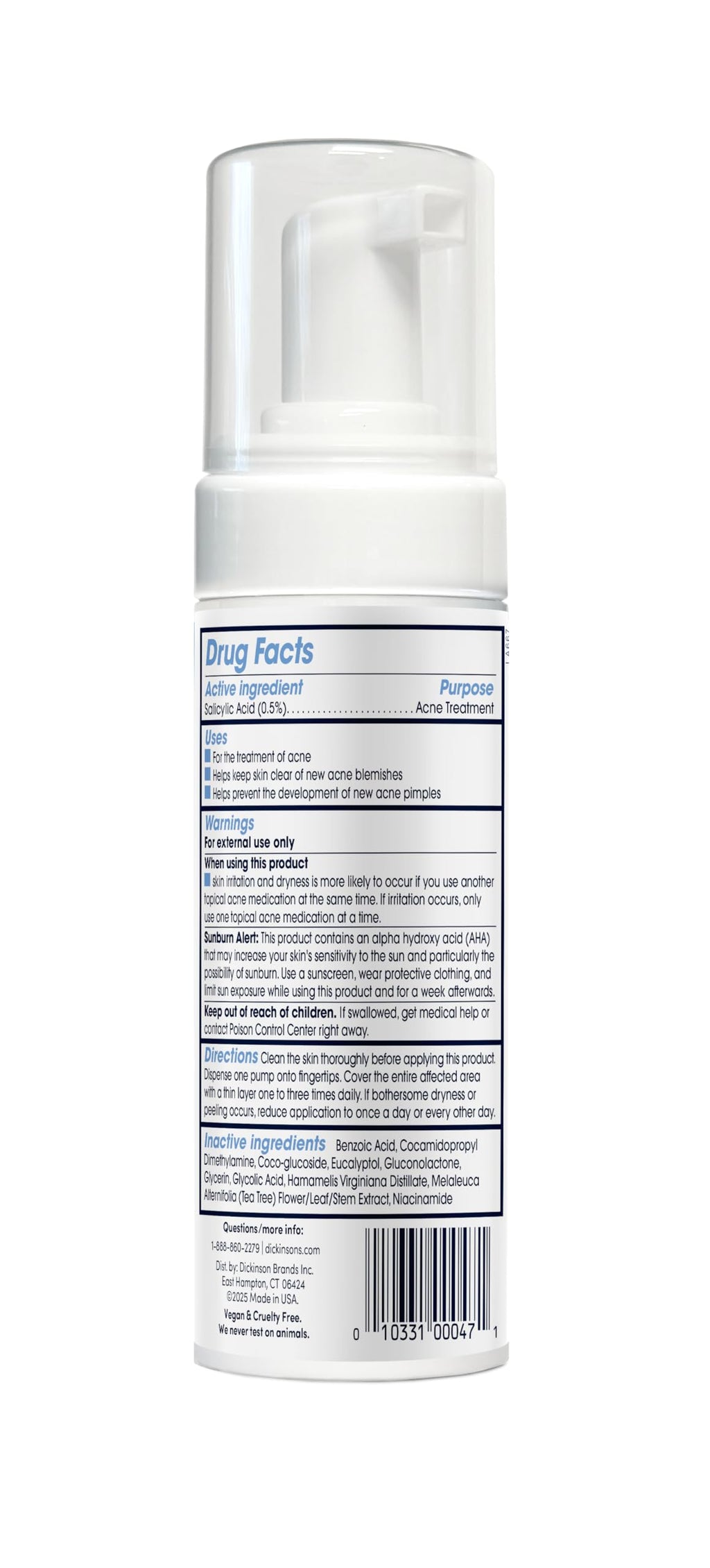 Dickinson's Witch Hazel Exfoliating Bubble Toner | Salicylic Acid | 5 Fl Oz
