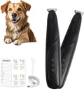 JNEKWOZ Professional Dog & Cat Trimmer - Quiet Electric Pet Grooming Kit for Ears/Eyes/Paws with LED Light - Cordless Battery-Powered Fur & Nail Clipper for Small/Large Breeds (Black)