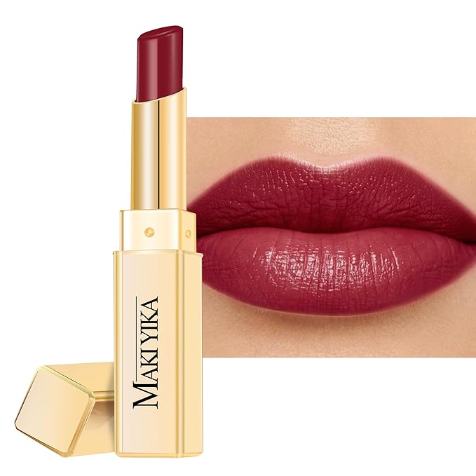 MAKI YIKA Moisture Dark Red Lipstick for Women Hydrate Tinted Lip Balm