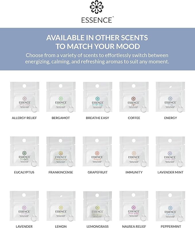 Essence Wearable Aromatherapy Nasal Diffuser – Energy Blend Essential Oil