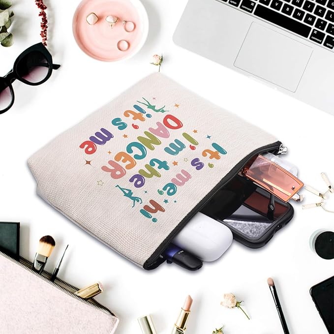 CEASQVAA Dance Dancer Gifts Makeup Bag, Birthday Gifts for Dancers, Dance Bag Stuff for Women, It's Me Hi I'm The Dancer Cosmetic Bag, Dancing Teammate Gift for Women