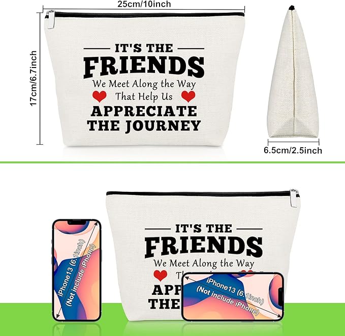 Best Friend Gift for Women Makeup Bag Friend Birthday Gifts Thank You Present for Friends Bff Sister Inspirational Cosmetic Bag for Her Friendship Graduation Present for Her Travel Cosmetic Pouch