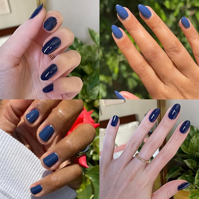 Olive & June Long Lasting Nail Polish | Plump Gel-Like Finish No Lamp Needed | Lasts up to 10 days | Salon-Quality 15-Free Vegan & Cruelty-Free Chip-Resistant | Ack, a shark Navy