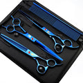 Purple Dragon 8 inch 3 in 1 Professional Pet Grooming Thinning(Blue)
