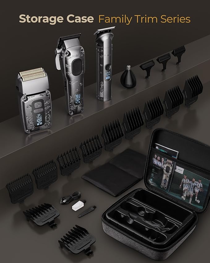 VGRPRO Hair Clippers for Men, Beard Trimmer, Foil Shaver 3-in-1 Clipper Set