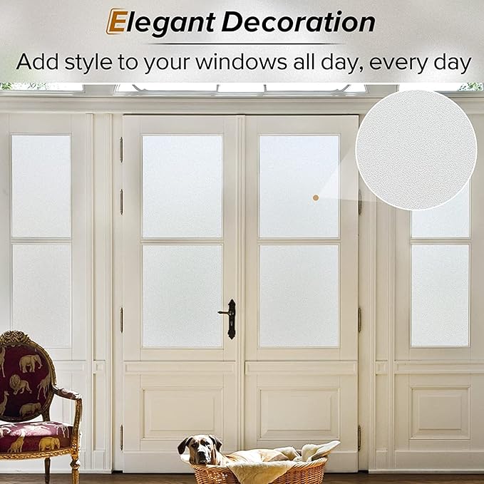 rabbitgoo Frosted Glass Window Privacy Film, Static Cling, 35.4" x 78.7"