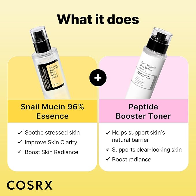 COSRX Snail Mucin 96% Peptide Booster Set, Self Care Gift Set for Women