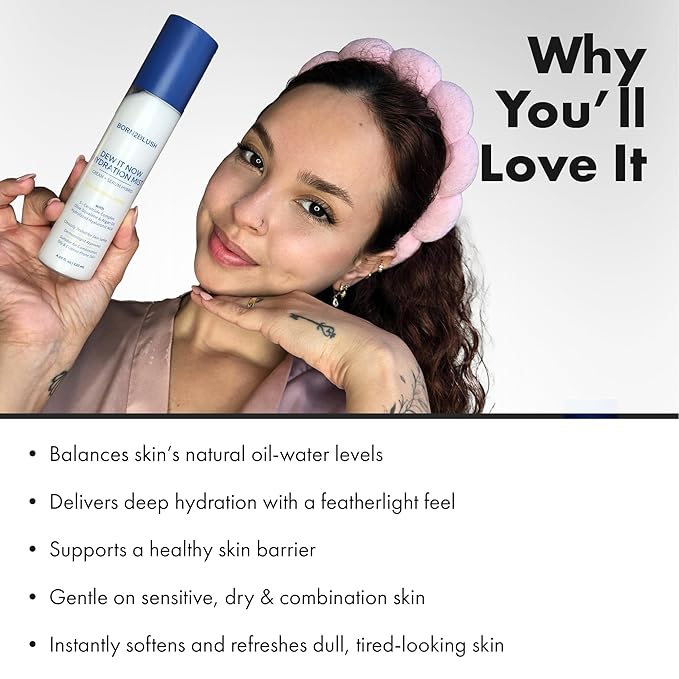 Dew It Now Hydrating Face Mist Spray | Probiotic Barrier-Boosting Facial Spray | Ceramides, Squalane & Argan Oil | Cream Serum Hybrid 3-in-1 | Sensitive Skin | 4fl oz 120ml