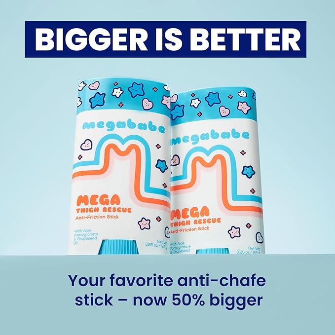 Megababe Mega Thigh Rescue, Jumbo Stick, Stops Chafe & Irritation, 3.25 oz