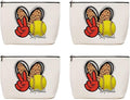 4Pcs Softball Leopard Makeup Bag Inspirational Cosmetic Bag