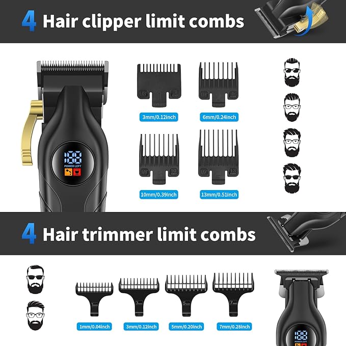 HIENA PRO Cordless Hair Clippers/Trimmers for Men, Barber Kit