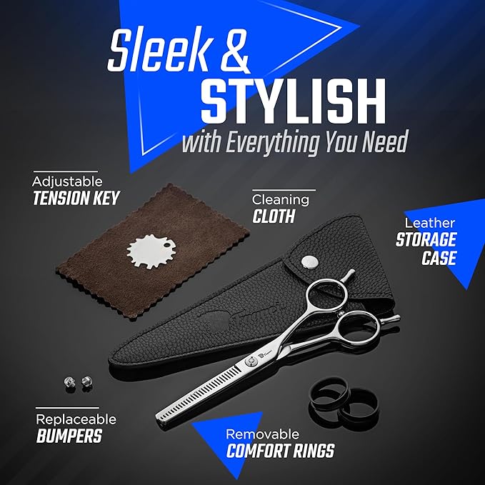 Fagaci Hair Thinning Scissors 5.5", 440C Steel Barber Thinning Shears