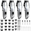 4 Pack Hair Clippers for Men Cordless Clippers for Hair Cutting Rechargeable Beard Hair Trimmer LED Display