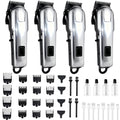 4 Pack Hair Clippers for Men Cordless Clippers for Hair Cutting Rechargeable Beard Hair Trimmer LED Display