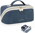 Prite Makeup Bag Travel Toiletry Bag Open Flat Cosmetic Organizer for Women
