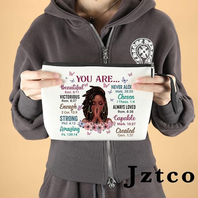 Inspirational Makeup Bag Christian Gifts You Are Beautiful Strong Amazing