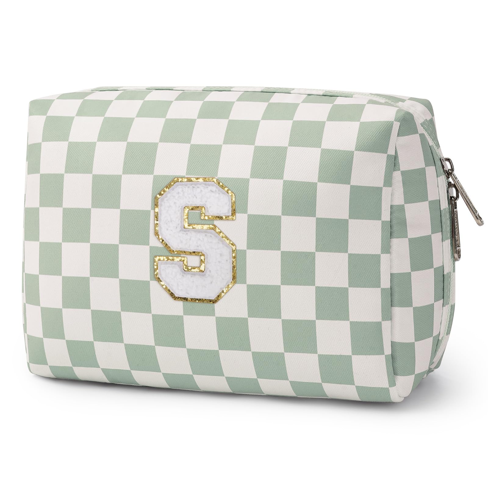 Narwey Initial Makeup Bag, Graduation Gifts for Teen Girls kids Tween, Trendy Stuff 6-18 Years Old, Personalized Monagram Travel Cosmetic Bag, Birthday Teacher Bridesmaid Mom Gifts for Women (S)
