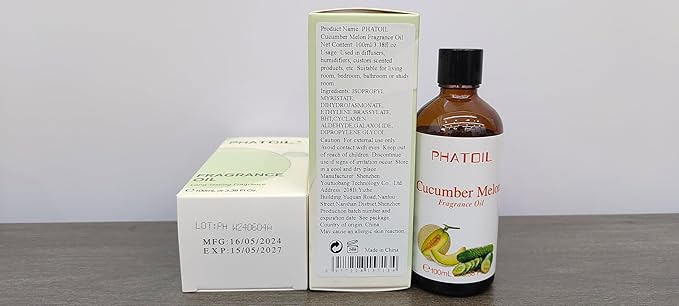 PHATOIL Cucumber Melon Fragrance Oil for Diffuser Aromatherapy 3.38FL.OZ