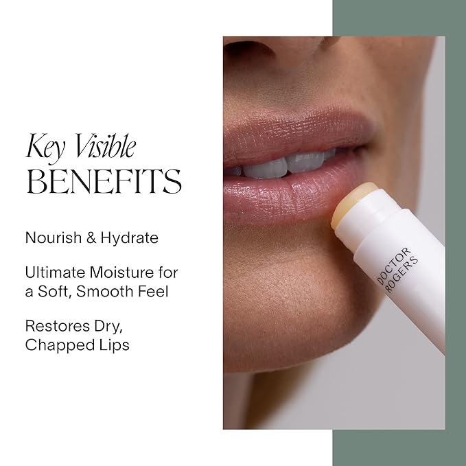 Doctor Rogers Lip Balm, Ultra Hydrating Lip Treatment, Clean Fragrance-free Lip Moisturizer for Soft Lips, Hypoallergenic, 0.15oz (4.25g)