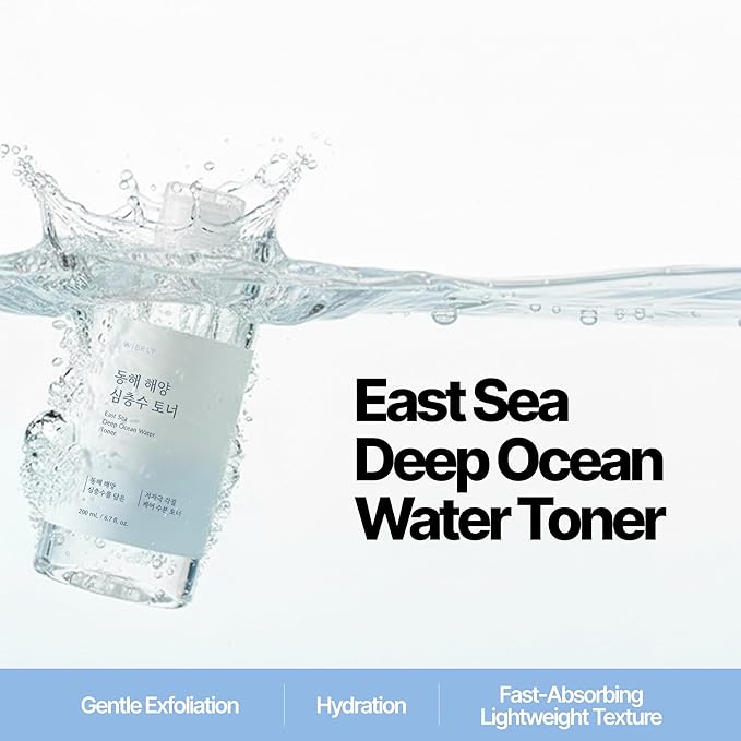 WISELY East Sea Deep Ocean Water Toner | Calming, Gentle Exfoliator, Deep Sea Water for Hydrating, Soft Finish, Korean Facial Toner & Astringent for Men and Women (200ml / 6.7 fl. oz.)