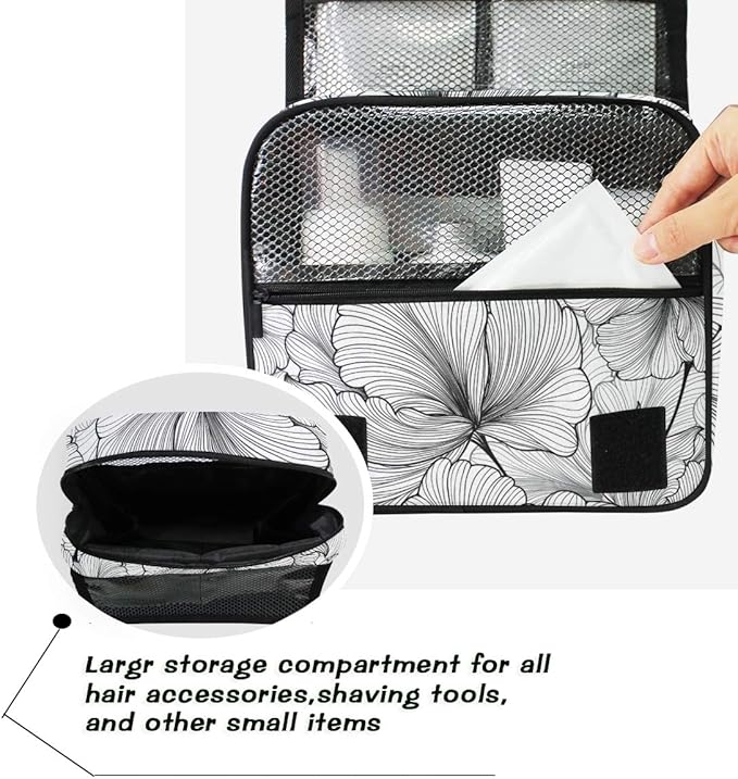 senya Hanging Travel Toiletry Bag Flowers Kit Makeup Case Cosmetics Organizer for Men Women pretty