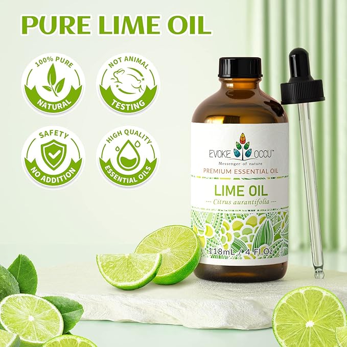 EVOKE OCCU Lime Essential Oil for Diffuser, Aromatherapy, Candles Making