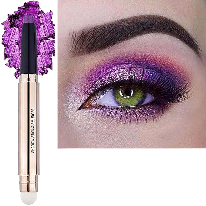 TWLBXMG Purple Eyeshadow Stick Purple eyeliner Pencil Eye Makeup Cream Smooth Shimmer Eyeshadow Pencil Primer Glitter Dark Light Matte Single base Crayon Primer Hypoallergenic Waterproof Long Lasting