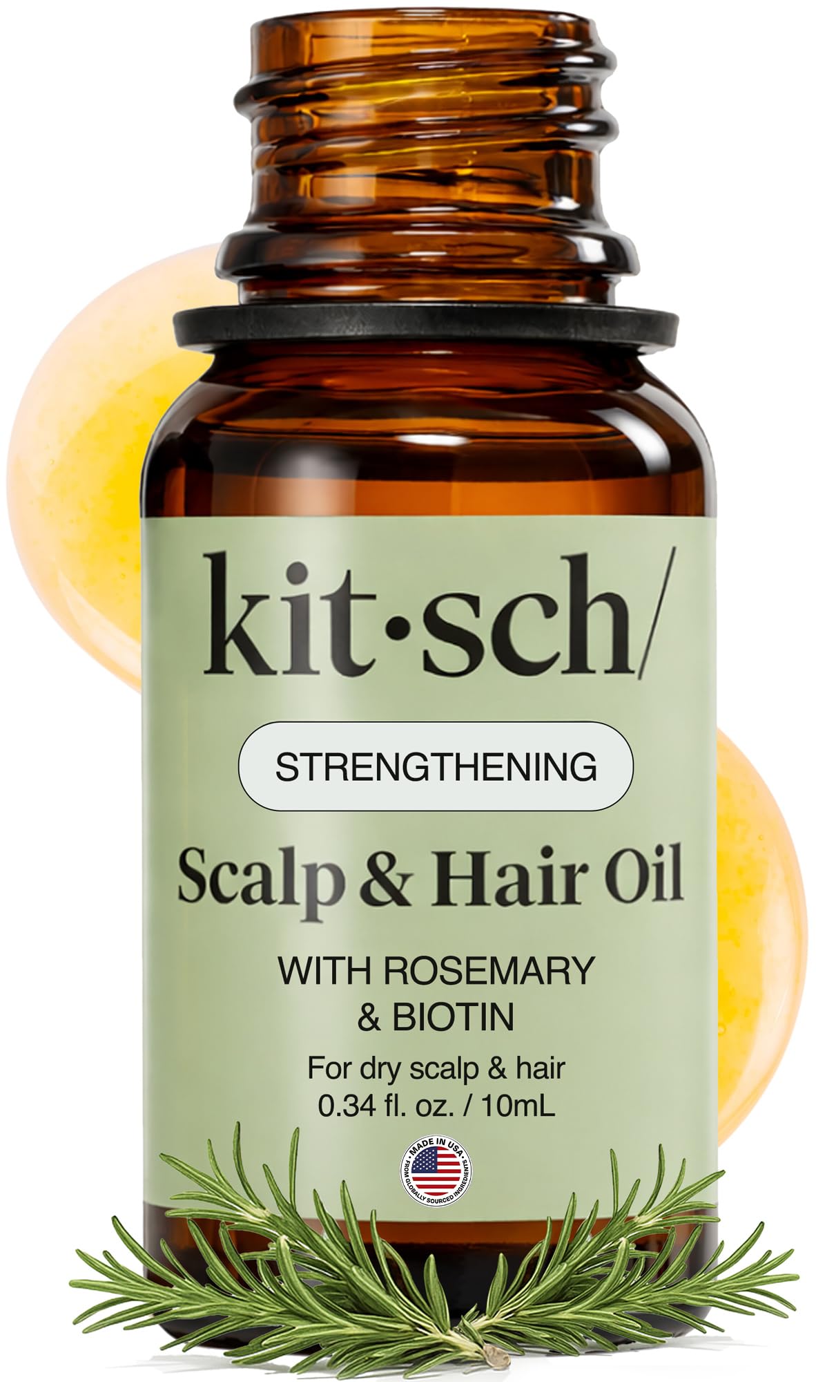 Kitsch Rosemary Oil for Hair Growth -With Castor Oil, Biotin & Jojoba- 60mL