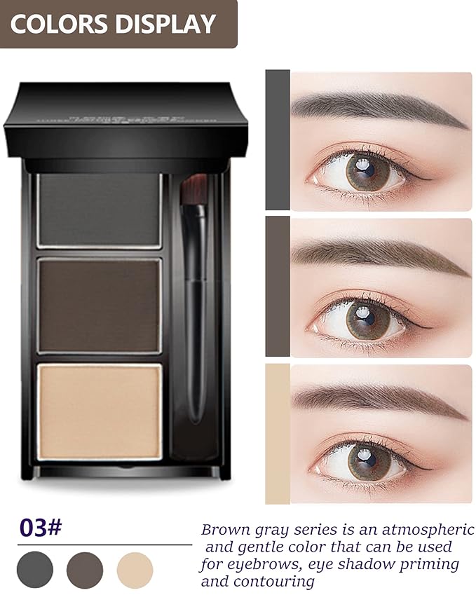 Eyebrow Powder Kit, Eye brow Tinting Powder Kit with Razor for Women-Set 03