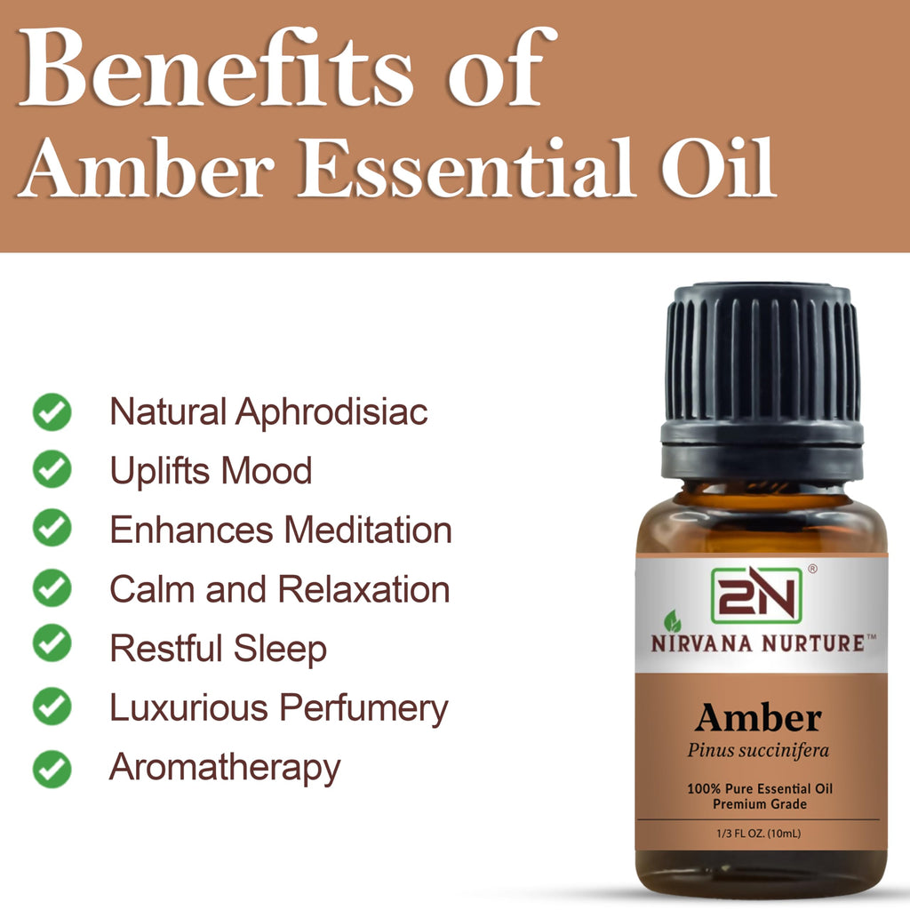 Nirvana Nurture Amber Essential Oil,100% Pure Undiluted, Aromatherapy Oil for Diffuser, Hair & Skin Care