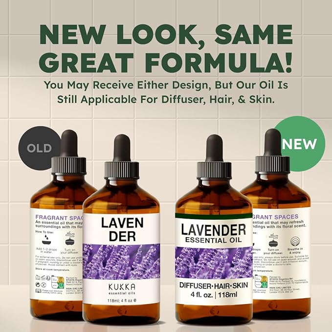 100% Pure Lavender Essential Oil for Diffuser, Skin, Hair, Aromatherapy & Soap Making Scent - Huge 4 Fl Oz
