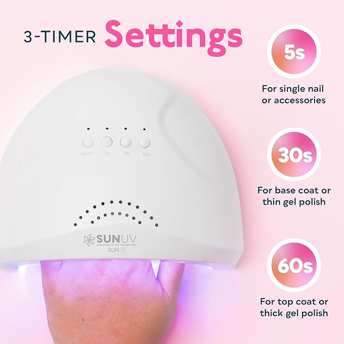 SUNUV UV LED Nail Lamp, Gel Light for Nail Polish UV Dryer SUNONE White