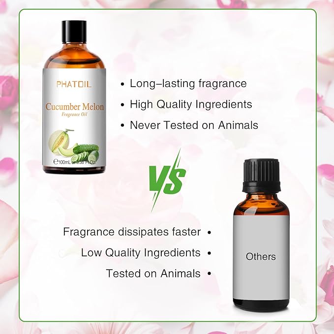PHATOIL Cucumber Melon Fragrance Oil for Diffuser Aromatherapy 3.38FL.OZ