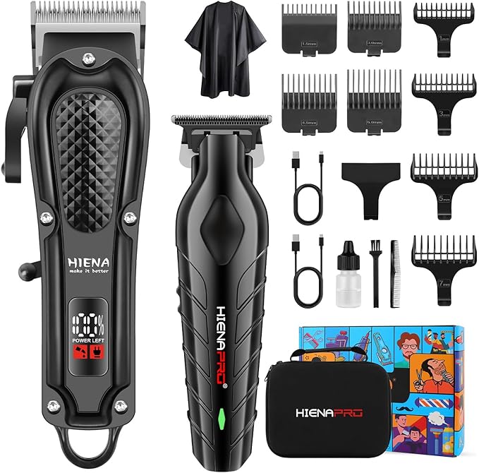 HIENA PRO Hair Clippers for Men, Cordless Clipper and Trimmer Set
