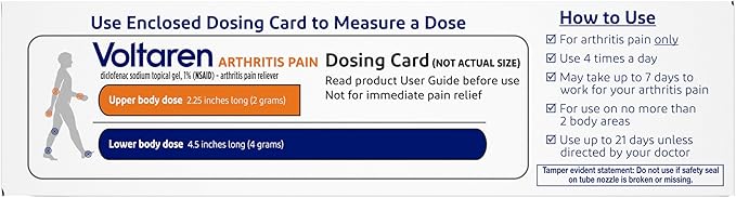 Voltaren Arthritis Pain Gel, Diclofenac Pain Relief Cream, 100 g, 2 Pack
