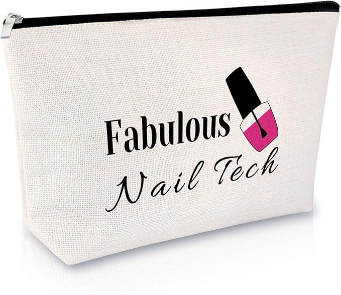 Nail Artist Appreciation Gifts Makeup Bag Nail Technician Gift for Women Graduation Presents Cosmetic Bag Retirement Birthday Presents for Her Women Christmas Thanksgiving Keepsake Travel Pouch