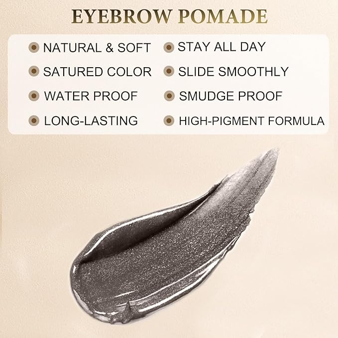 LAVONE Eyebrow Makeup Kit,Waterproof Brow Pencil,Pomade,Eyeliner-Dark Gray
