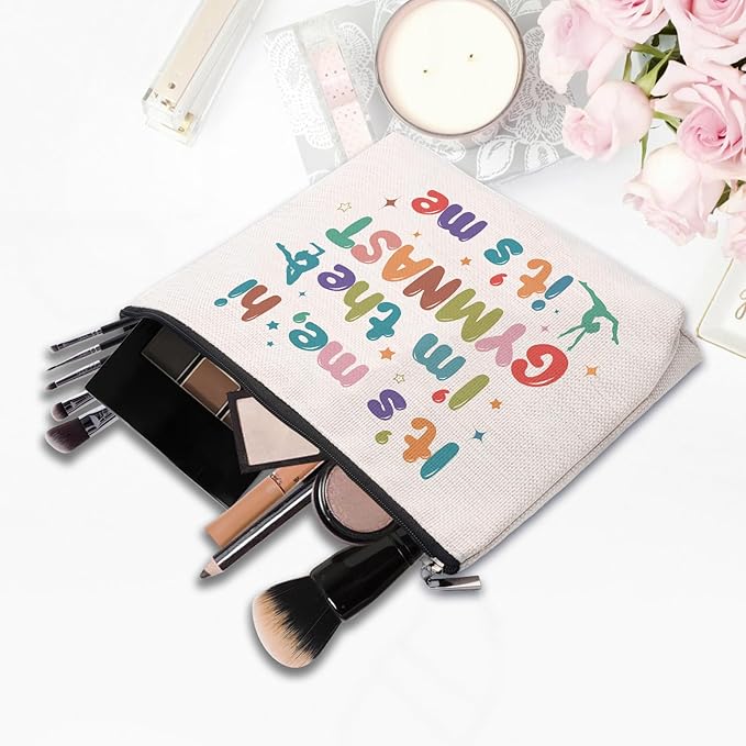 CEASQVAA Gymnast Gymnastics Stuff Gifts Makeup Bag, Graduation Birthday Gift, It's Me, Hi I'm The Gymnast Bag Gift For Women