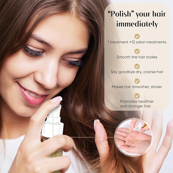GREEONIL Hair Oil with 24K Gold Infused Argan Oil for Frizz Control