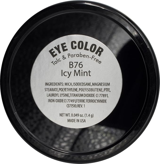 Pure Ziva Icy Mint Shimmering Olive Green Gold Pressed Powder Single Vegan Eyeshadow; Talc, Paraben & Cruelty Free