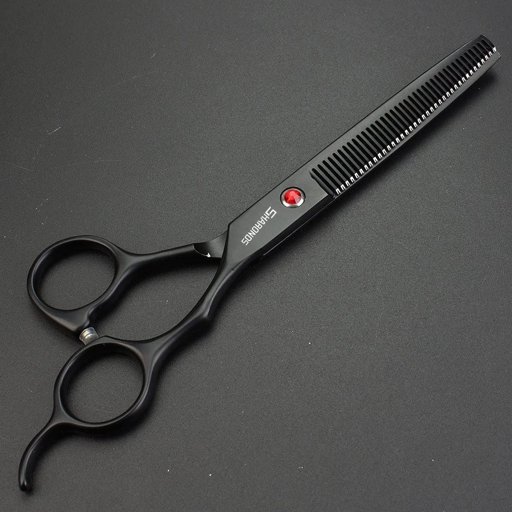 SHARONDS 6/7 Inch Professional 440C Hair Cutting Scissor Salon Hairdressing Thinning Shears Perfect for Barber and Home Use (6 in cut)