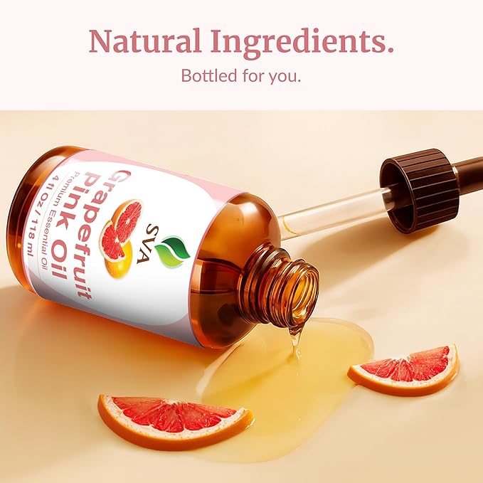 SVA Pink Grapefruit Essential Oil with Dropper, 4 Fl Oz (118 ml)