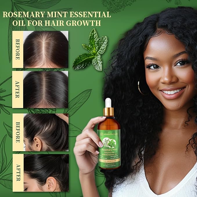 NP NATURES PHILOSOPHY Rosemary Oil for Hair Growth, Hair Growth Oil 3.38 fl oz, Anti-Hair Loss, Quickly Absorbed & Non-Greasy, Aussie Organic Hair Serum for All Hair Types, for Men and Women -100ml