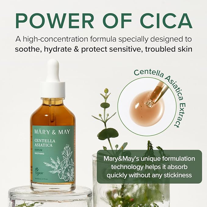 Mary&May Centella Asiatica CICA Serum 95%, Value Size, 2.71 fl.oz