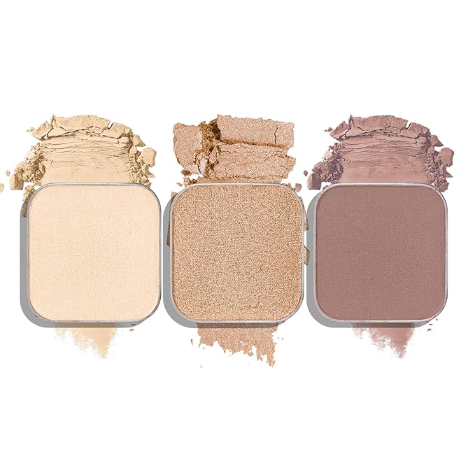Fillwie Neutral Eyeshadow Trio, Matte & Shimmer Single Pan Refills