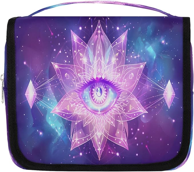 YoYoYuchong Travel Toiletry Bag for Women & Men Galaxy Evil Eye Hanging Cosmetic Organizer Portable Waterproof Makeup Case Make Up Bag with Compartments Travel Essentials for Bathroom Shower