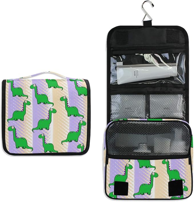senya Hanging Travel Toiletry Bag Cute Dinosaur Kit Makeup Case Cosmetics Organizer for Men Women…