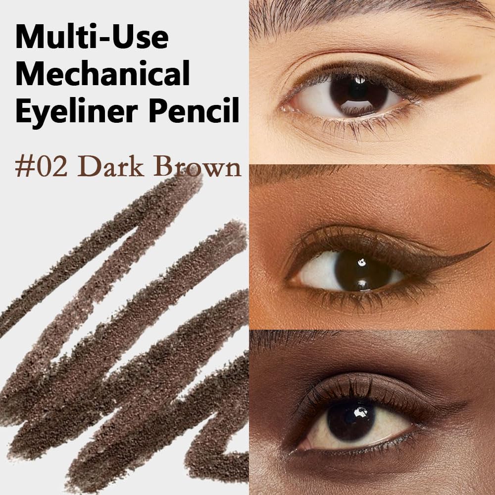 Kaely Dark Brown Gel Eyeliner Pencil, Smooth Eye Liner Waterproof Smudge Proof, Built in Sharpener, Long Lasting Eye Makeup, Vegan & Cruelty-Free, 02