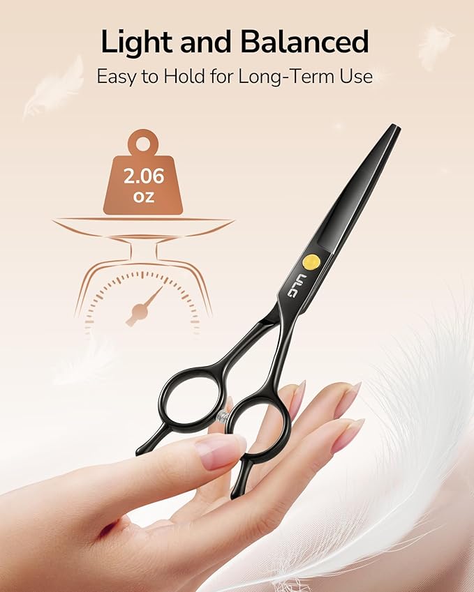 Hair Cutting Scissors, ULG Professional Hair Scissors 6.5” Black